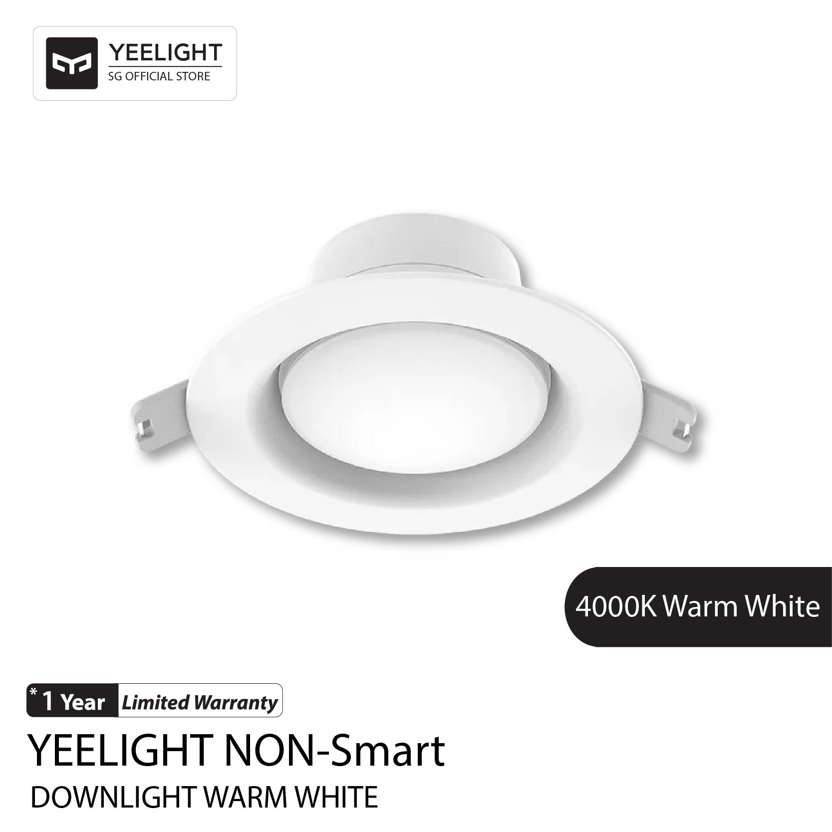 Yeelight 5W 4000K 400lm LED Ceiling Recessed Downlight (Non-Smart)