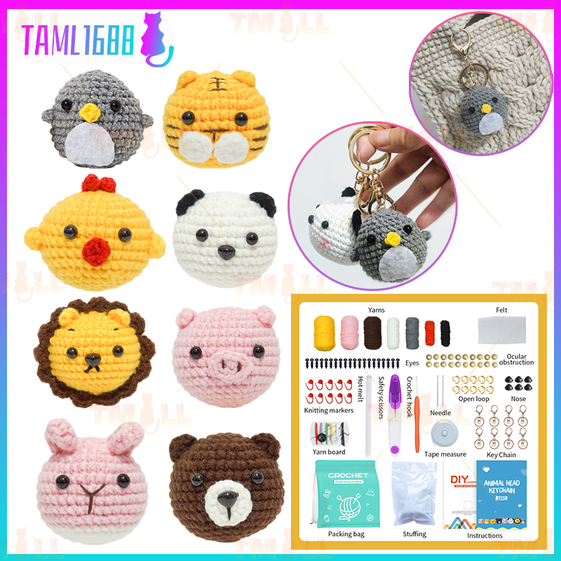 [✅SG Ready Stock] 70Pcs DIYI Crochet Kit for Beginners Complete Crochet Knitting Kit Adorable Animal Crochet Starter Pack