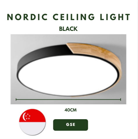 12W 18W 24W 36W Black White Wood LED Ceiling Light Wooden Frame Nordic Ceiling Light - Daylight Warm White Tri-tone Macaron GSE