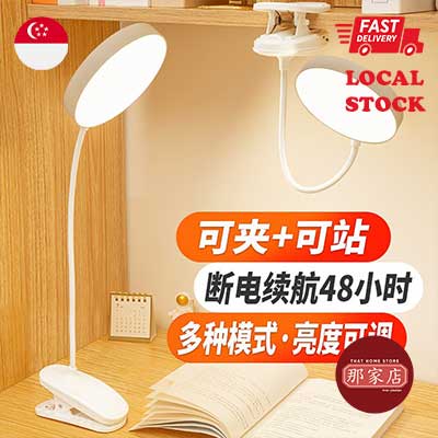 [Goose neck] Table Lamp USB Rechargeable Clip on Table Lamp Desk Clamp Light 100 Lumens Touch Sensor Button Portable Light Long Battery Life Suitable for Reading