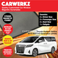 Customised Window Magnetic Sunshades for Toyota Alphard Vellfire 2015-2023 3rd Generation (AH30) Japan MPV