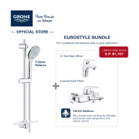 GROHE Eurostyle Shower Set & Basin Mixer Bundle (with S-size Tap)