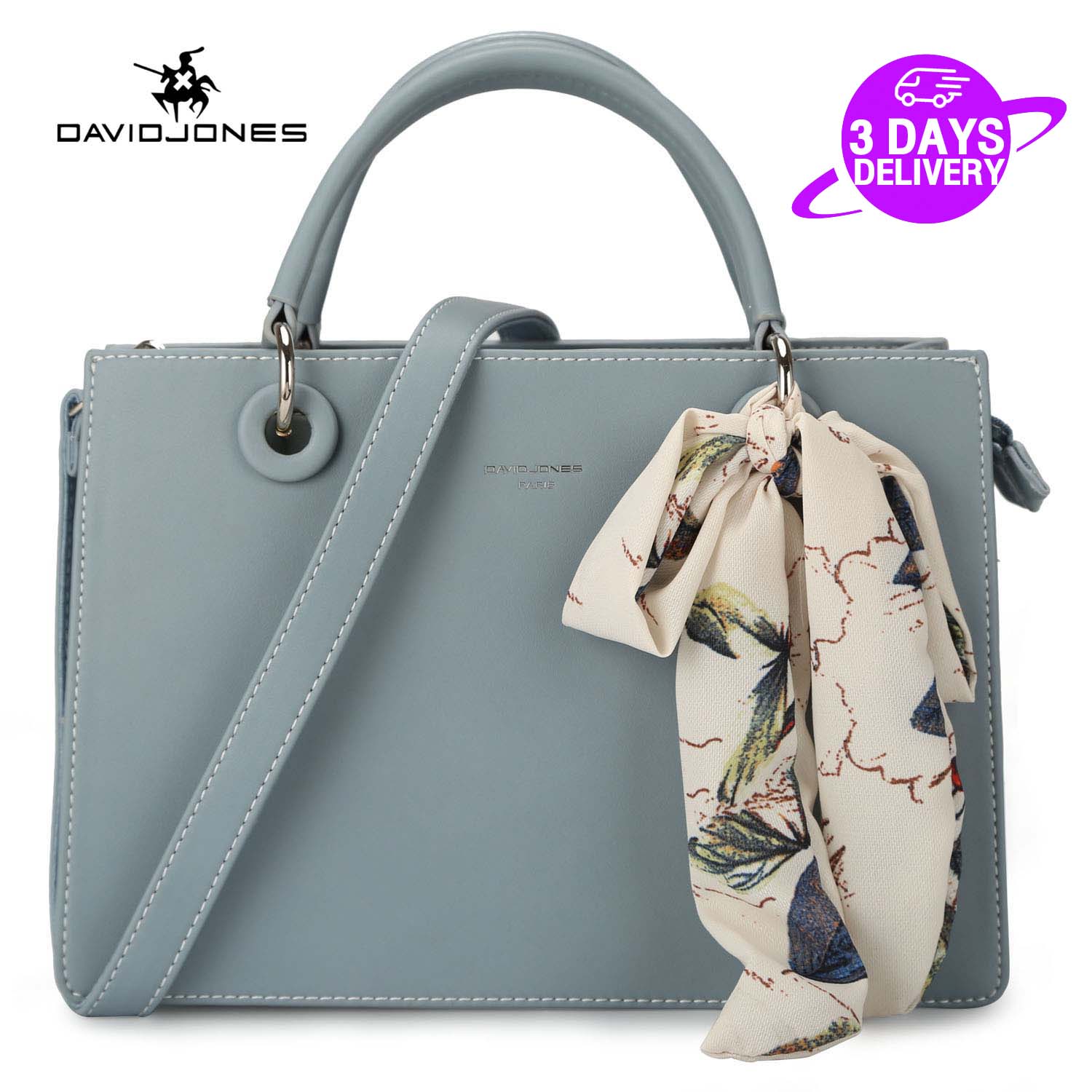 David Jones Paris Ladies Shoulder Bag - Grey 3710
