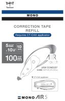 Tombow MONO Correction Tape MONOAIR Refill CT-CAR10P (100m length)