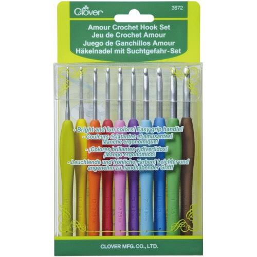Clover 3672 Amour Crochet Hook Set 10 Sizes Knitting Needle DIY