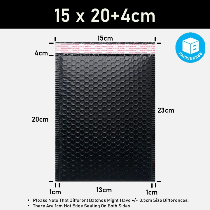 ✅【SG STOCK - Black】 Bubble Polymailer Plastic Polymailers Bubble Wrap Envelope Courier Bag - PACKING888