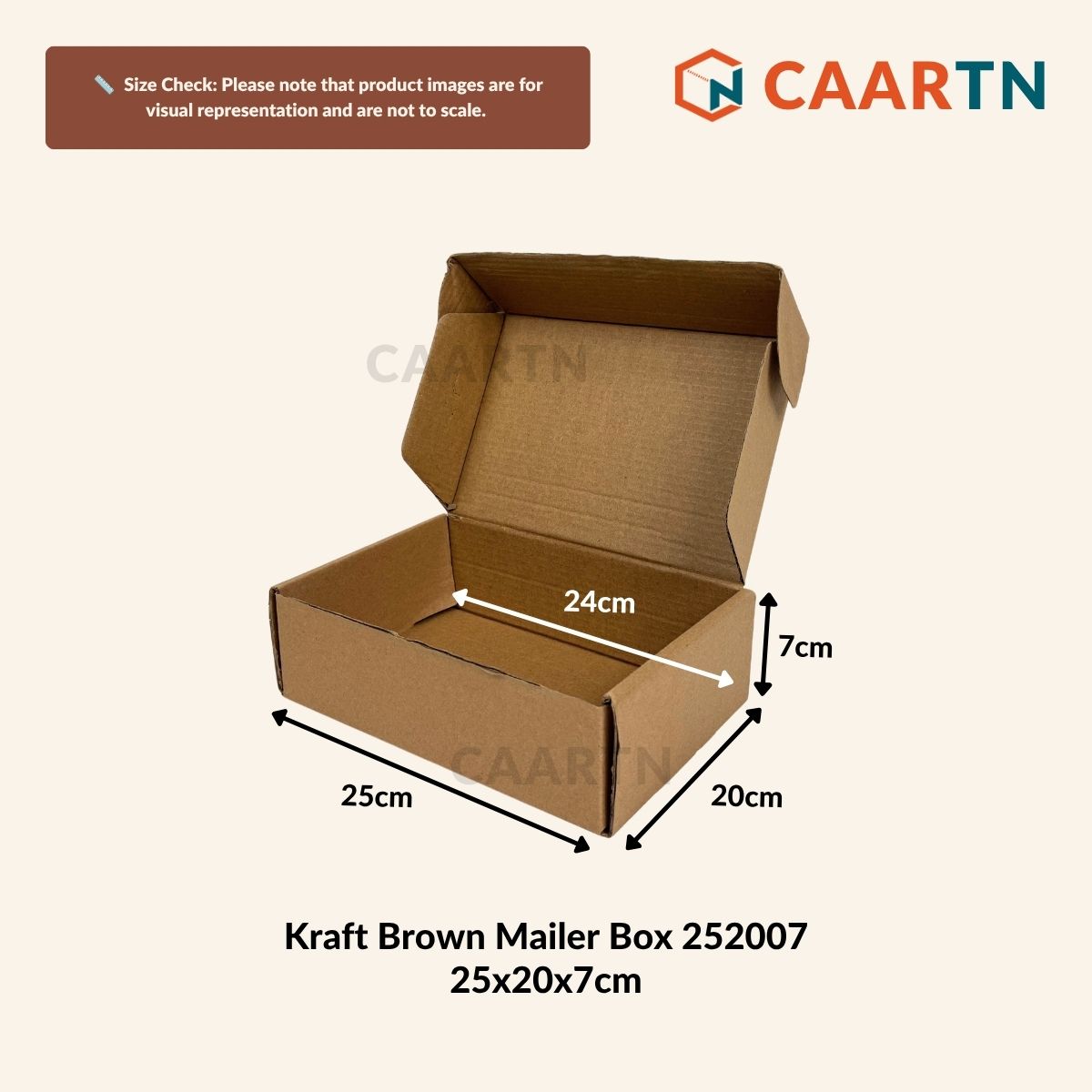 CAARTN Kraft Corrugated Cardboard Paper Box for Gifts | Mail | Brownies | Shipping | Christmas