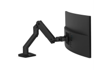 Ergotron HX Desk Monitor Arm | Matte Black/Polished Aluminium/White | Monitor Mount | 10 Years Local Warranty