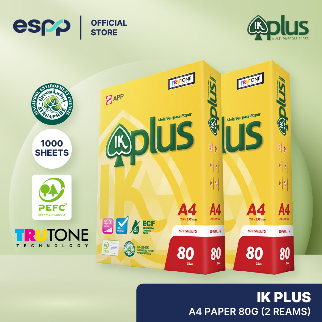 IK Plus Copier Paper 80gsm A4 (2 Reams)