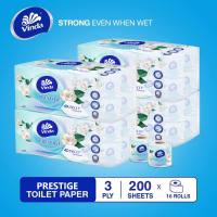 [Bundle of 4] Vinda Prestige 3 Ply 4D-Deco Embossed Camellia Scented Toilet Paper Roll 16/20 Rolls
