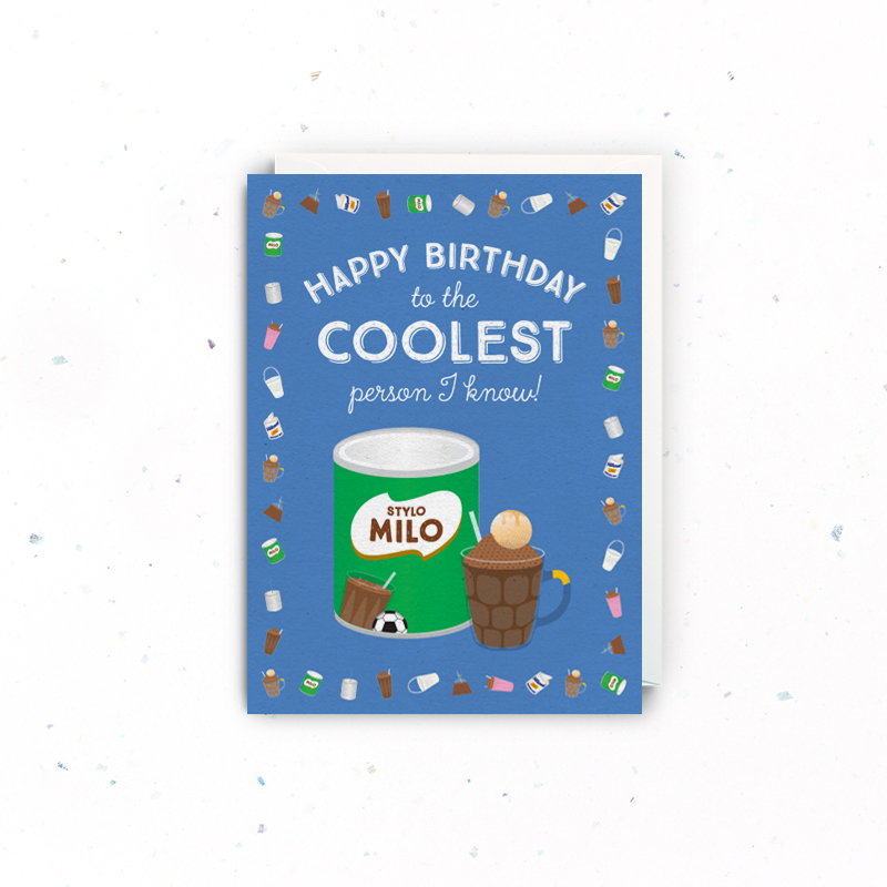 Singapore Souvenir Greeting Card – (Happy Birthday) Milo Cool