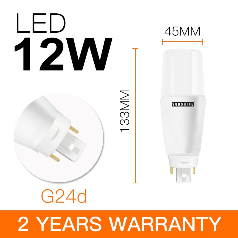 SUNSHINE LED Stick Light Bulb 7W 9W12W Pin Lamp Rod Type Bulb Base G24d LED Stick Lamp Daylight / Warm white