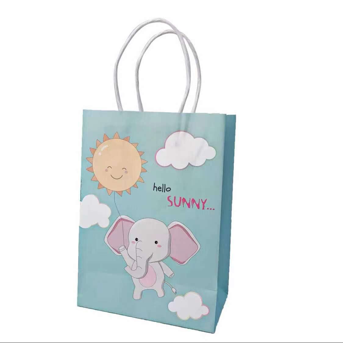 SG EmmAmy® 10pcs Cartoon Cute Candy Gift Bags Gift Birthday Party Gift Paper Tote Bag Various Color Design for Kindergarten