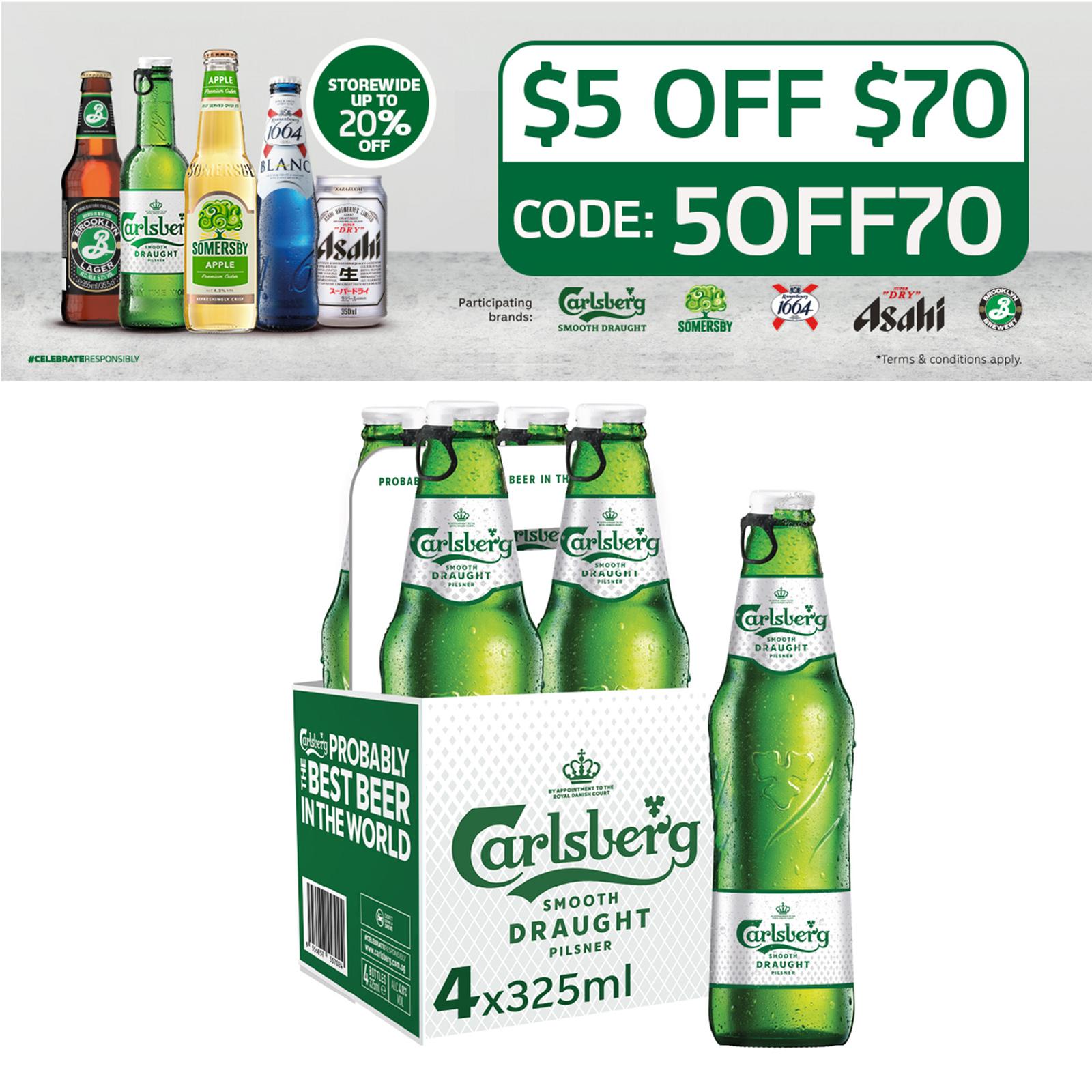 Carlsberg Smooth Draught Beer 325ml 4s Pint Bottle Lazada Singapore