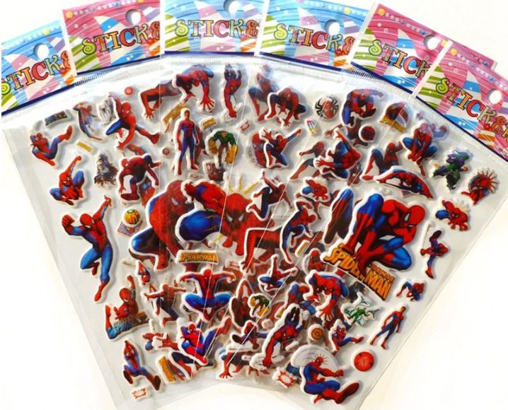 [SG seller] 10 sheets $1.99 Cheapest 3D Kids Stickers Cartoon Puffy Children Goodie Birthday Party Reward Paw Patrol Frozen Princess Unicorn Pokemon Pony Spiderman McQueen Mickey Dinosaurs Sofia Melody Peppa Stiker Minions Hello Kitty Thomas Animal