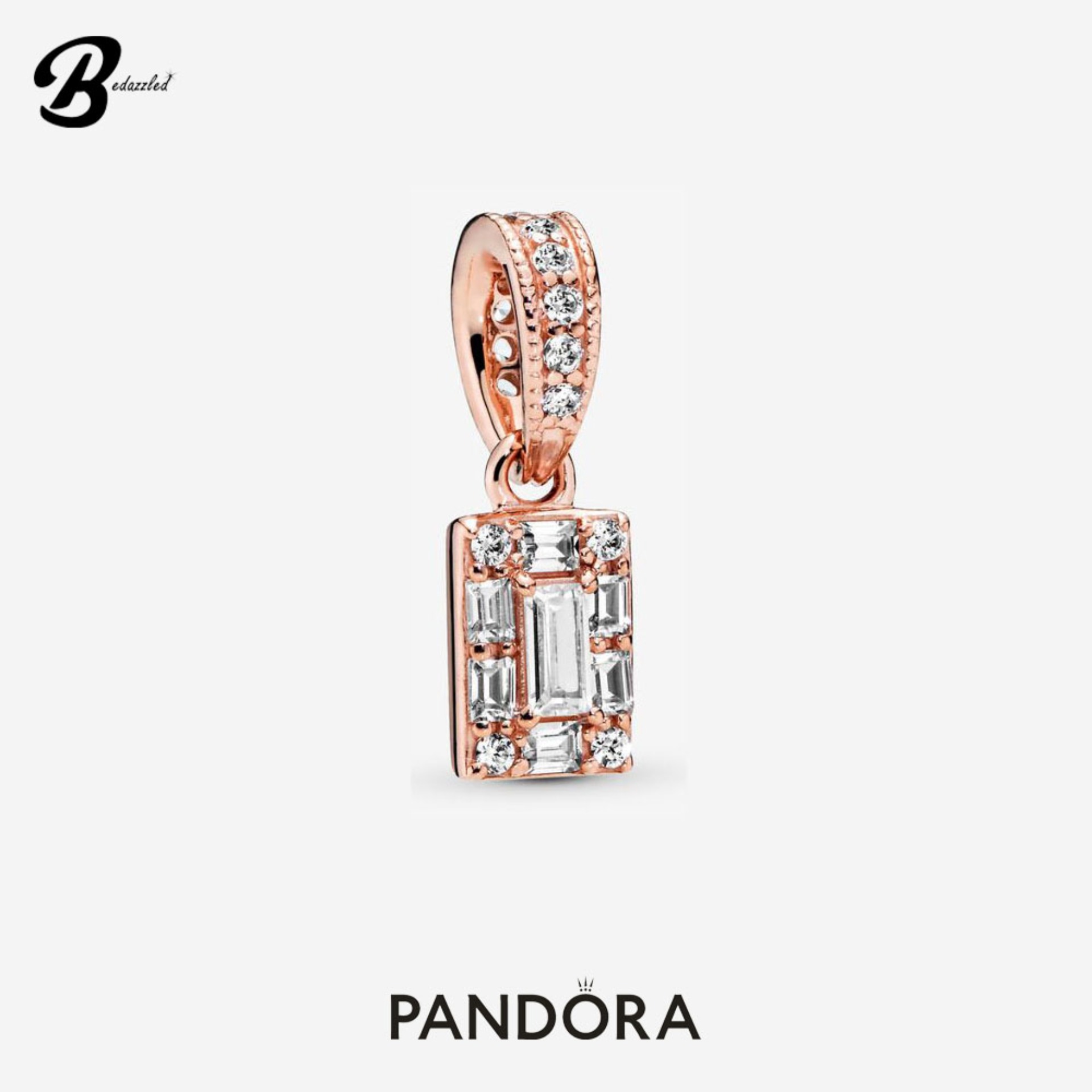 Pandora Sparkling Square Halo Pendant 387543CZ