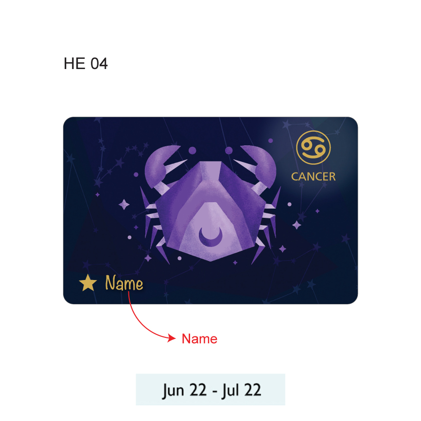 Personalised Ezlink Card Cute Horoscope Style perfect Customisable as gifts