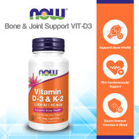 NOW Supplements Vitamin D-3 & K-2 1000 IU/45 mcg Plus Cardiovascular Support Supports Bone Health 120 Veg Capsules