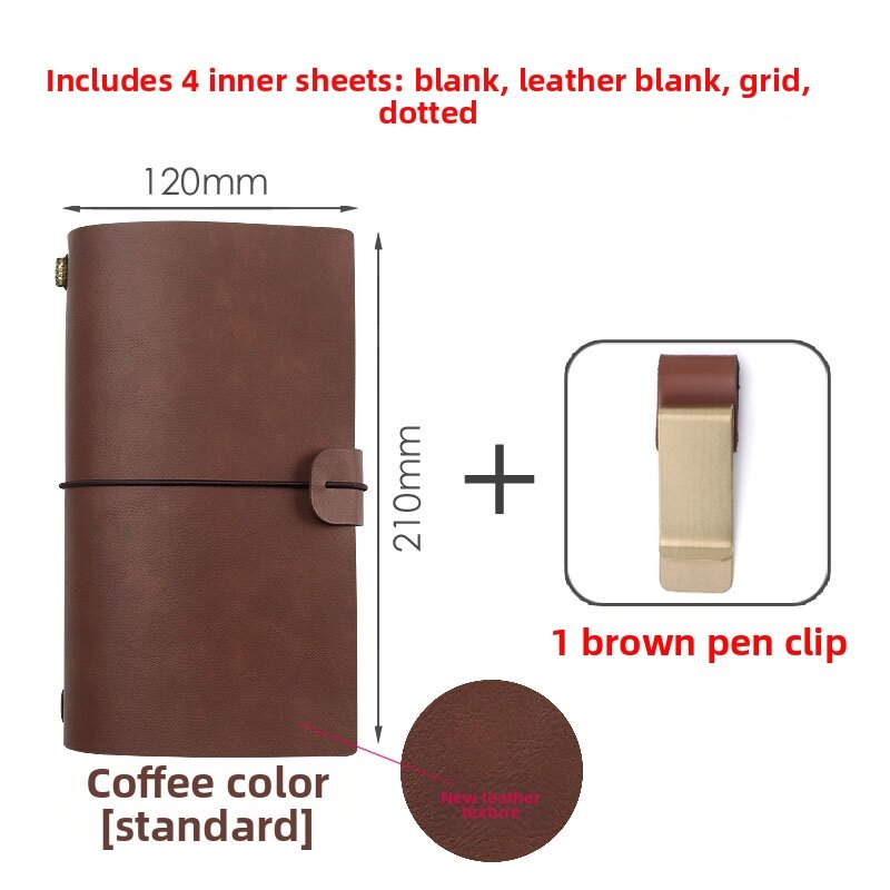 Travel Diary Notebook Creative Stationery Vintage Portable Note Recording Book Leather Journal Loose Leaf Travel Memo Notebook. AutoMaxion