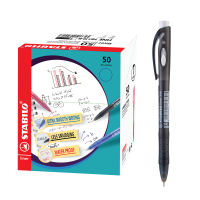 STABILO Stationery 348 liner Ballpoint Pen 0.7mm in Black Blue Red - Box of 50 - Smooth Writting