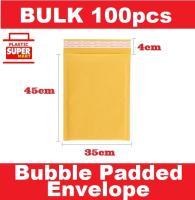 【Kraft Bubble Envelopes】【100pcs】Kraft Paper Bubble  Padded Envelope Packaging Material Bubble Envelope Tape Courier Poly Mailer Bag Air Mailer Yellow Paper Air Padded Polymailer
