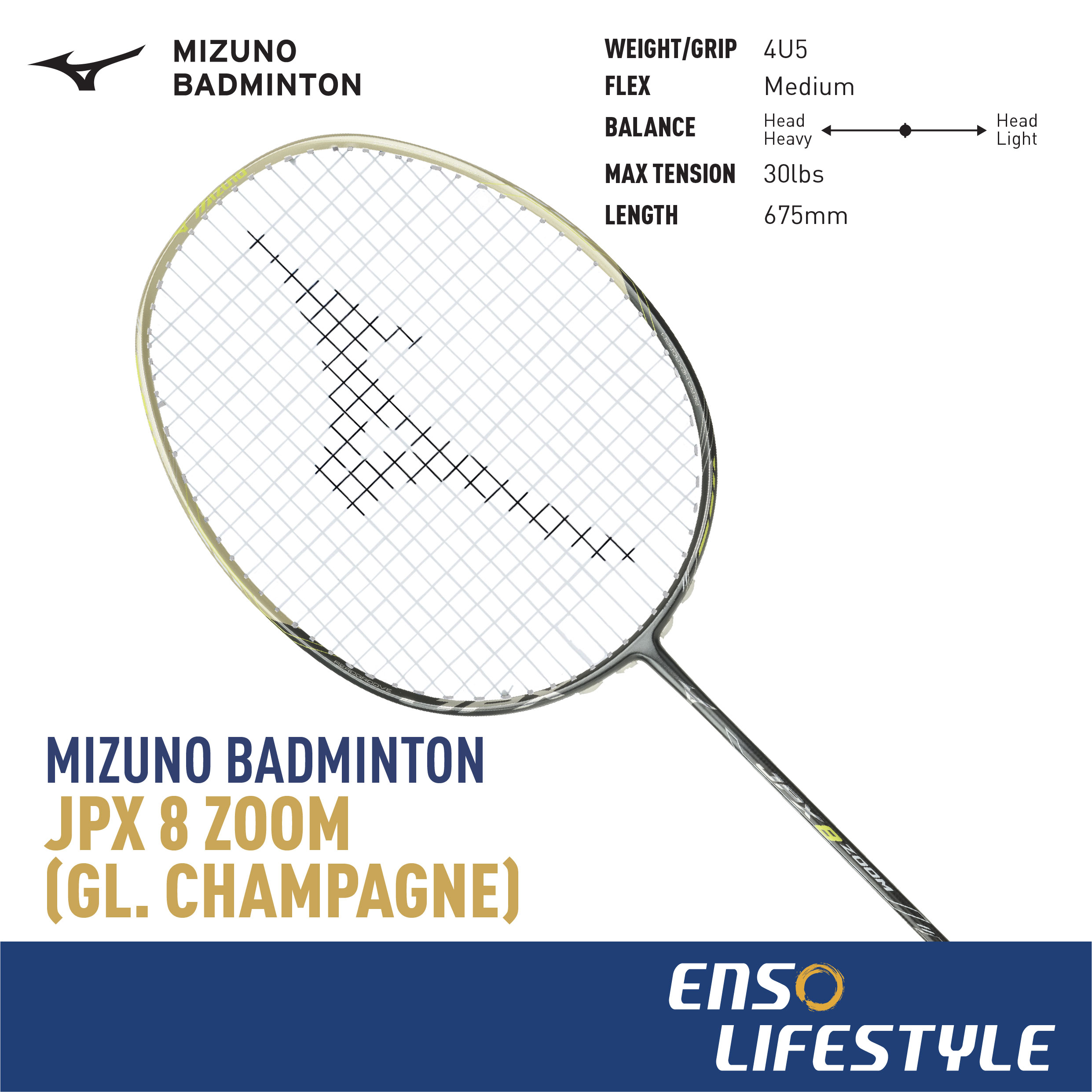 Mizuno Badminton Racket JPX 8 Zoom Unstrung Enso Lifestyle Lazada Singapore