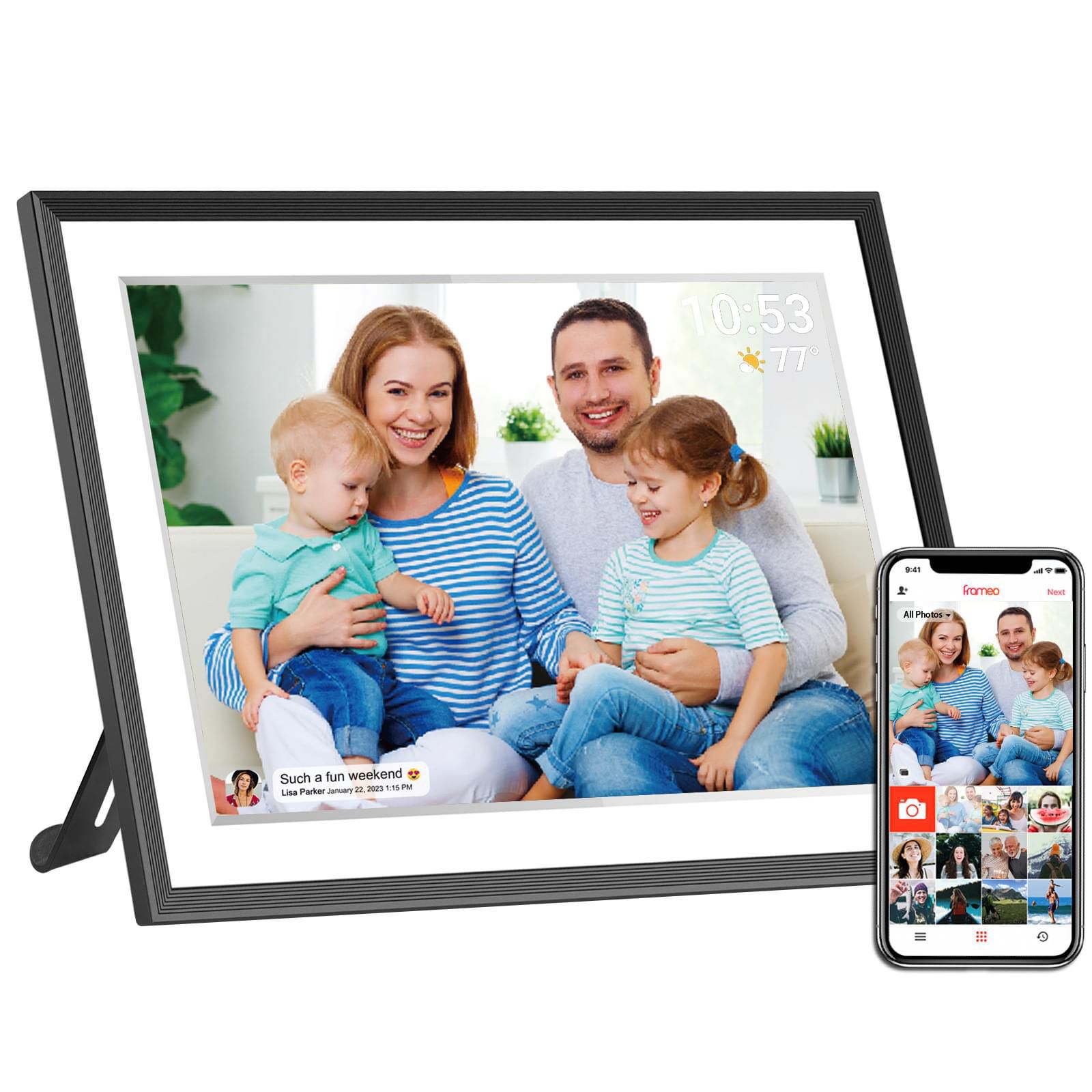 SPEEDSMOUNT 32GB 15.6 inch FRAMEO Smart WiFi Digital Photo Frame 1280×800 IPS LCD Touch Screen wall mount / tabletop stand32