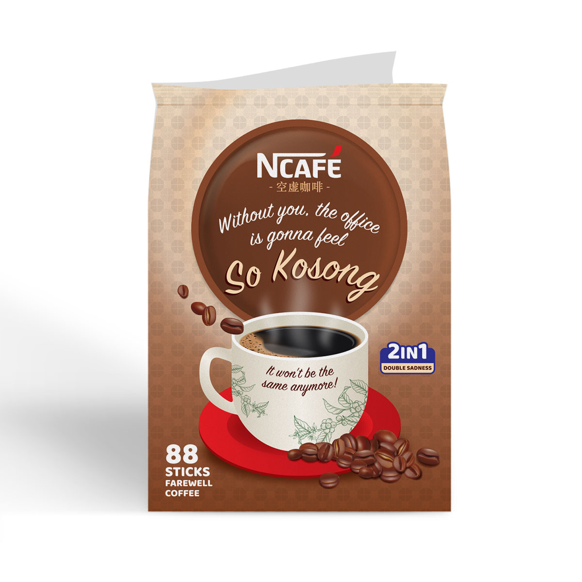 Singapore Souvenir Greeting Card – Kopi kosong Packet (Farewell Goodbye)