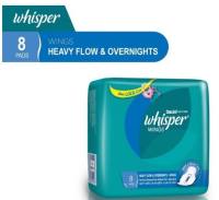 Whisper Sanitary Pads Regular | Heavy Flow Overnight Wing 28cm | 16 Sheets / Pack