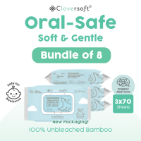 [Bundles DESIGN MAY VARY] Cloversoft Unbleached Bamboo Organic Pure Water Baby Wipes 40/70 Sheets