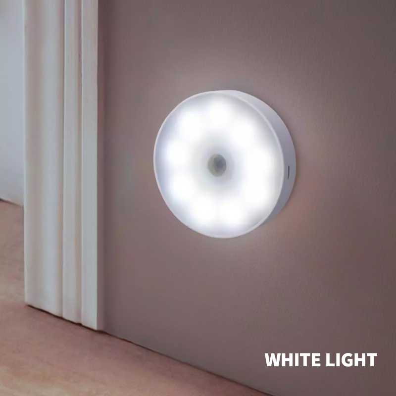 Indoor LED Sensor Night Light Body Induction Sensor Wall Lamp Magnetic Adsorption LED Night Lights USB Rechargeable Battery 夜燈