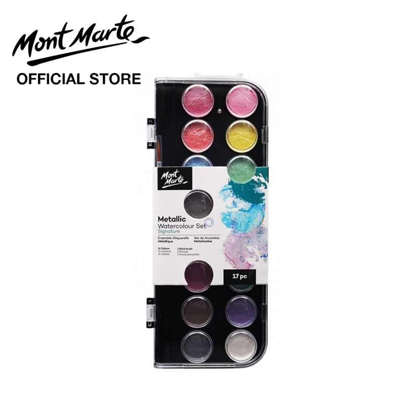 Mont Marte Metallic Watercolour Cake Set Signature 17pc/37pc