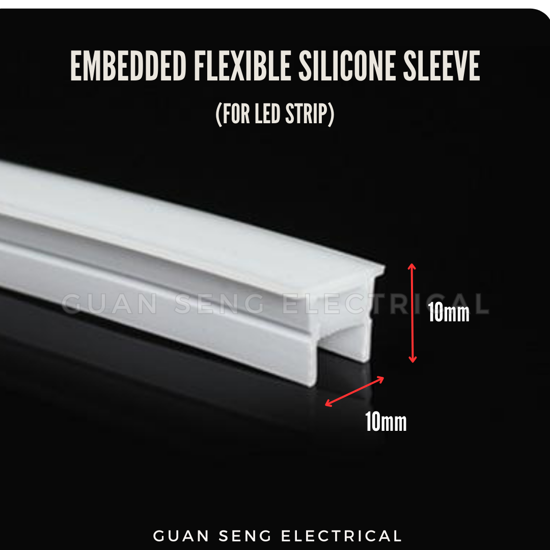 Embedded Flexible Silicon Sleeve Light Diffuser Channel LED Strip Profile | Guan Seng Electrical