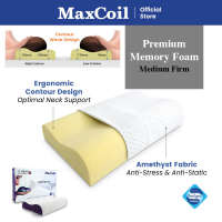 MaxCoil Forrest Gems Amethyst Memory Foam Pillow Collection | Available in 3 Different Comfort | Soft/ Firm/ Contour