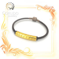 Gorudo Jewellery 999 Pure Gold Mantra Word L″Charm Bracelet ( Steel ) MWB