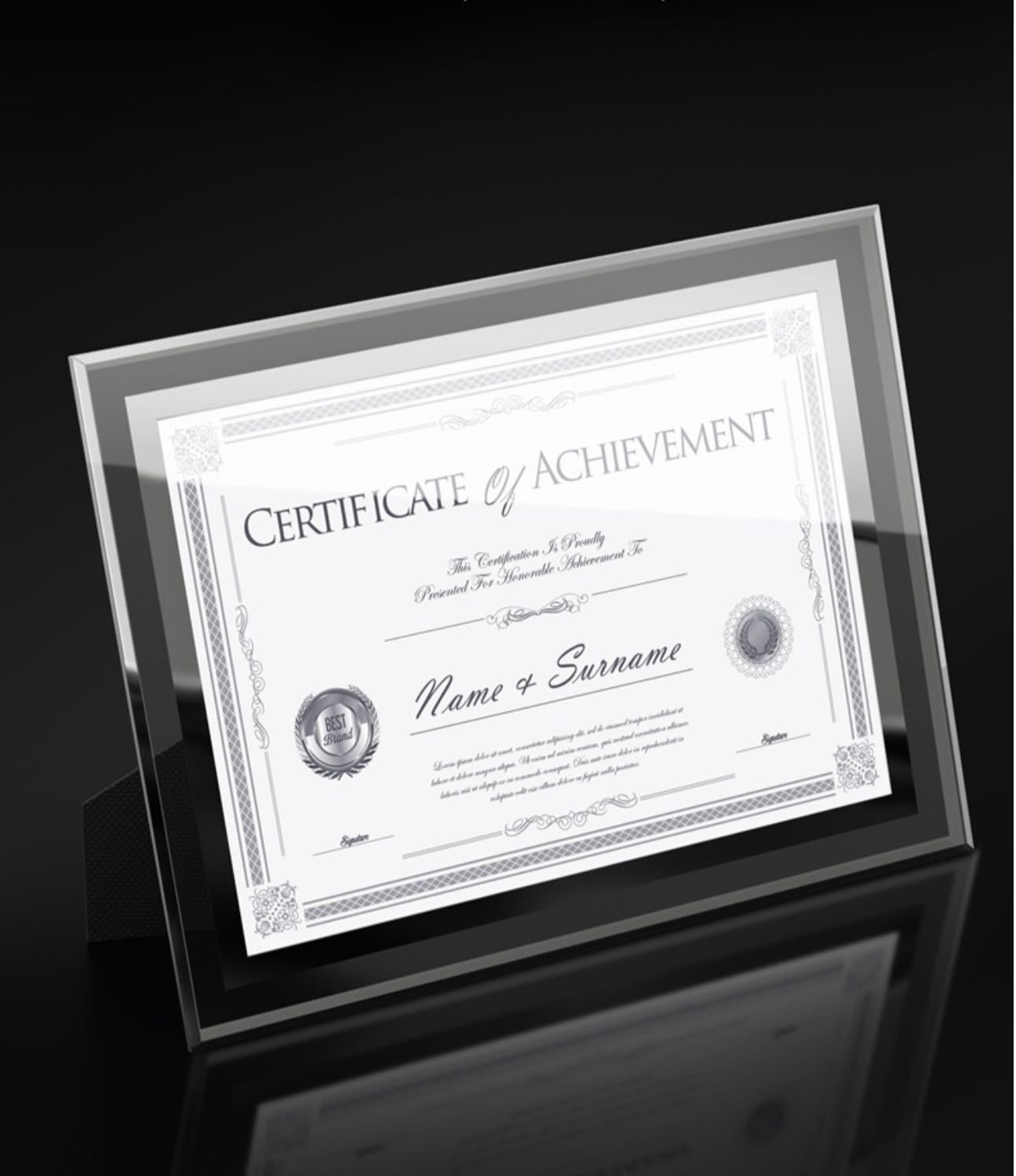 SG Stock Crystal Glass Photo Frame Picture Frame Wedding Photos A4 Certificate Holder Home Bedroom Decoration Menu Holder 3R 4R 5R 6R 8R Photo Frame Graduation Photo Corporate Gift Christmas Teachers Day Gift