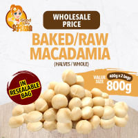 [Healthy Nuts] Baked/Raw Macadamia (Whole/Halves) - 800g (400g x 2 pack)