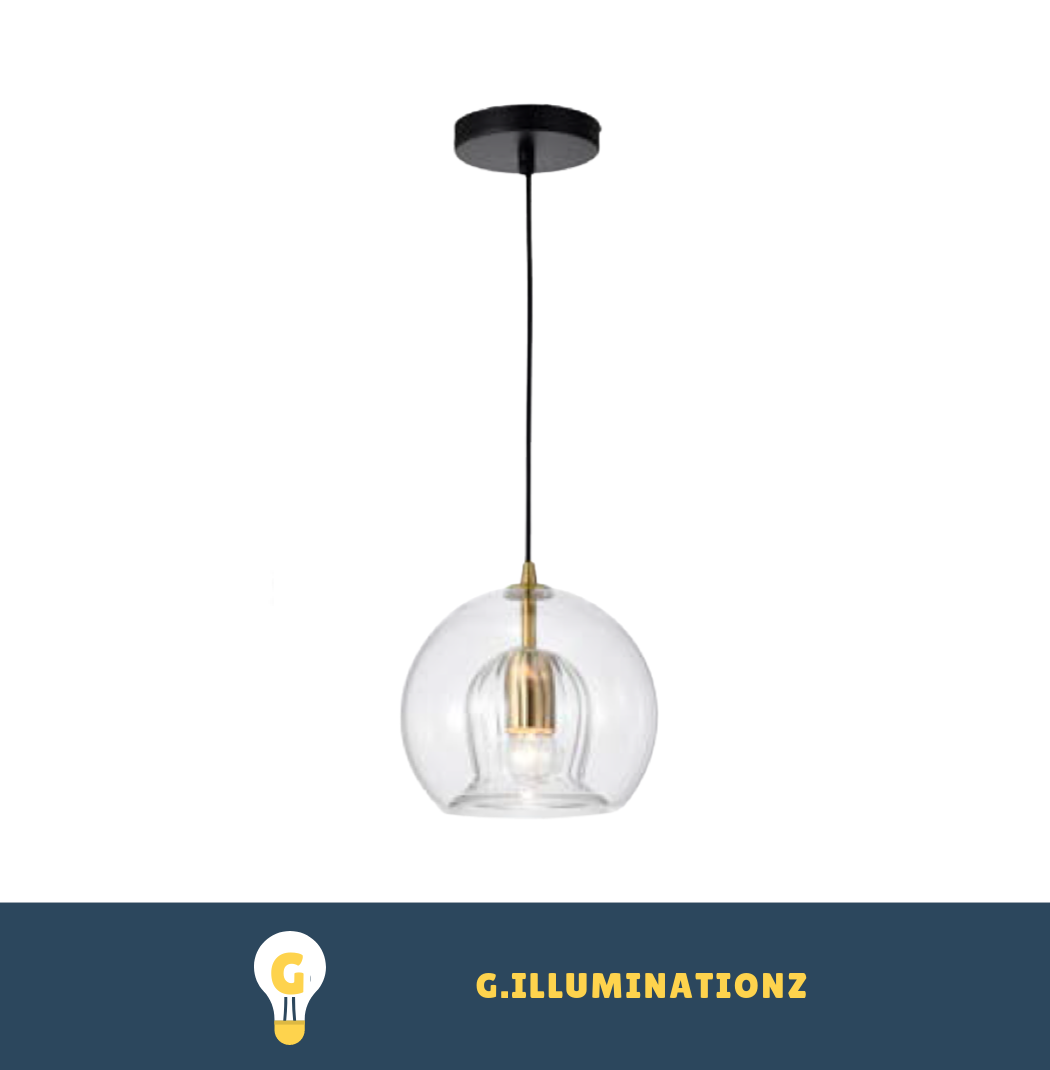 Nordic Clear Glass Single Pendant Hanging Light / Retro Chandelier / Vintage Loft Industrial Light Fixture For Dining