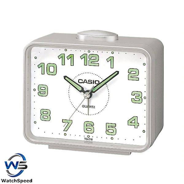 Casio TQ218-8 Table Top Travel Alarm Clock Grey TQ-218-8D