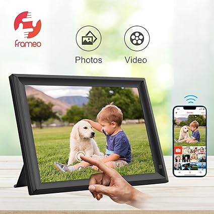 FRAMEO 10.1 10.5 15.6 Inch Smart WiFi Digital Photo Frame 1280x800 IPS LCD Touch Screen Auto-Rotate Portrait and Landscape Built in 32GB Memory Share Moments Instantly via Frameo App from Anywhere fift
