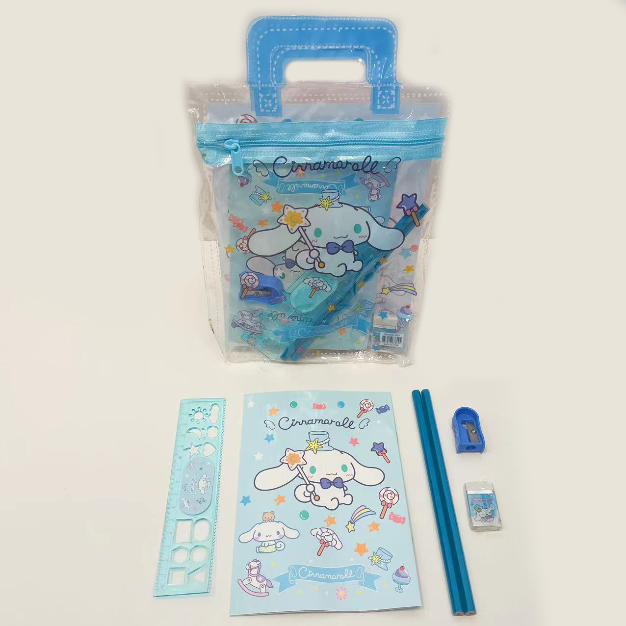 [Wholesale] 7pcs Stationery set for children kids. Pencil Cartoon Notebook Goodie Bag Birthday party Childrens Day gift