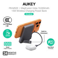 [3C | CCC Certified] Aukey PB-MS20 MagFusion Vista 10000mAh 15W Wireless Power Bank w Built in Cable (24 Months Warranty)