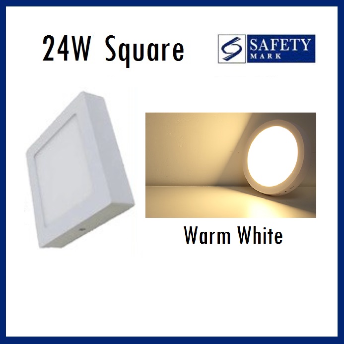 Premium LED Surface Mounted Ceiling Light 12W 18W 24W Surface Panel Safety Mark Warm White Cool White Daylight Metal Rim Light GSE