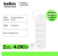 Belkin SRB003af2M-MY 8-Outlet Surge Protector with USB-C and USB-A Ports 2M
