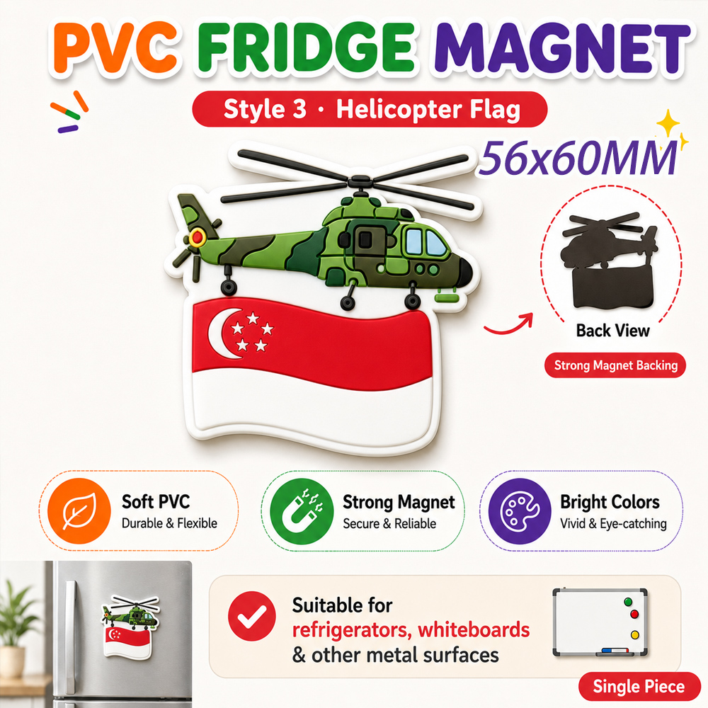 [SG Ready Stock] Singapore Flag PVC Fridge Magnet Cute Cartoon Magnetic Sticker Home Kitchen Decor Souvenir Gift for Refrigerator Whiteboard