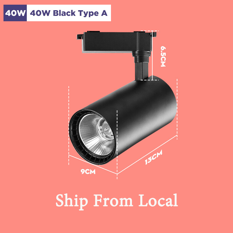 CHENBEN Led Track Light Aluminum Spot Lights Ceiling Spotlight 12W 20W 30W 40W COB Track Lamp Rail LED Pendant Light for Home Kitchen Shop Living Room Fixture