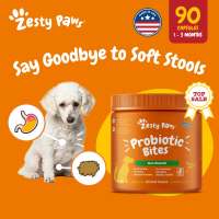 Zesty Paws Probiotic (Probiotics for Gut Health Sensitive Stomach & Diarrhea) Dog Supplement 90ct Chews
