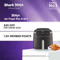 Ninja Air Fryer Pro 4.7L AIRCRISP Technology 4 programmable settings Air Fry Roast Re-heat Dehydrate Non-stick cooking Crisper Plate Chef-Inspired Recipe Book AF141