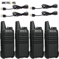 Retevis RT622 Two Way Radio Mini Rechargeable PMR446 License Free VOX Squelch CTCSS/DCS Emergency Alarm Professional Two Way Radio for Adults Restaurant(Black4 Pack)