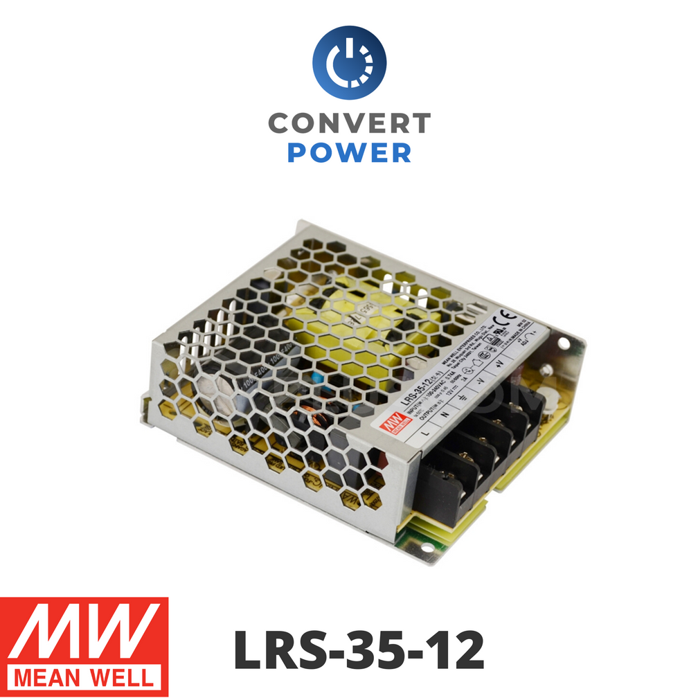 Mean Well LRS Series (LRS-35) LRS-35-12 Industrial Panel Mount Switching Power Supply - 36W 12V 3A SMPS